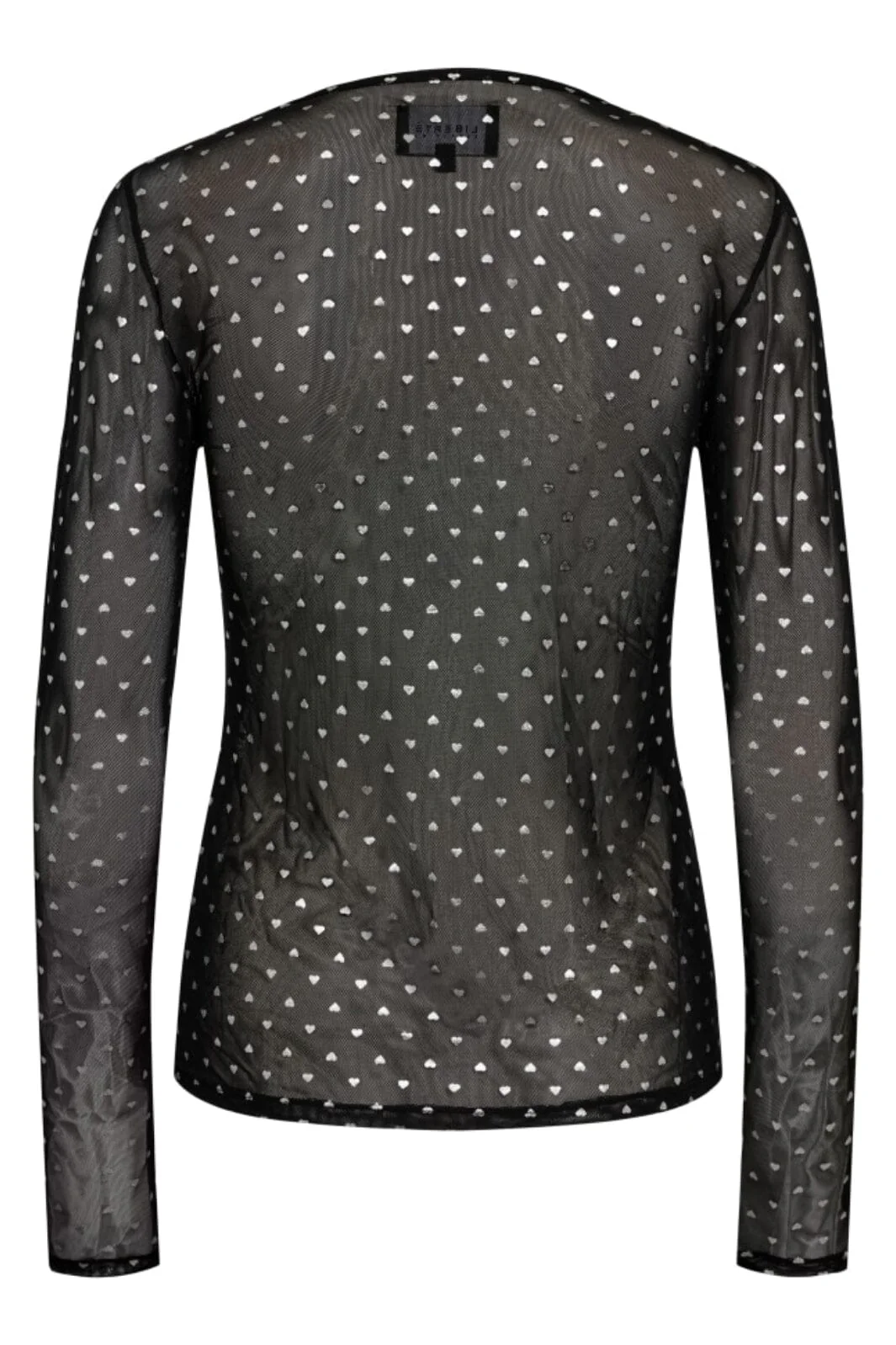 Liberte Mesh-Ls-Sparkle-Tshirt 22134 black silver heart