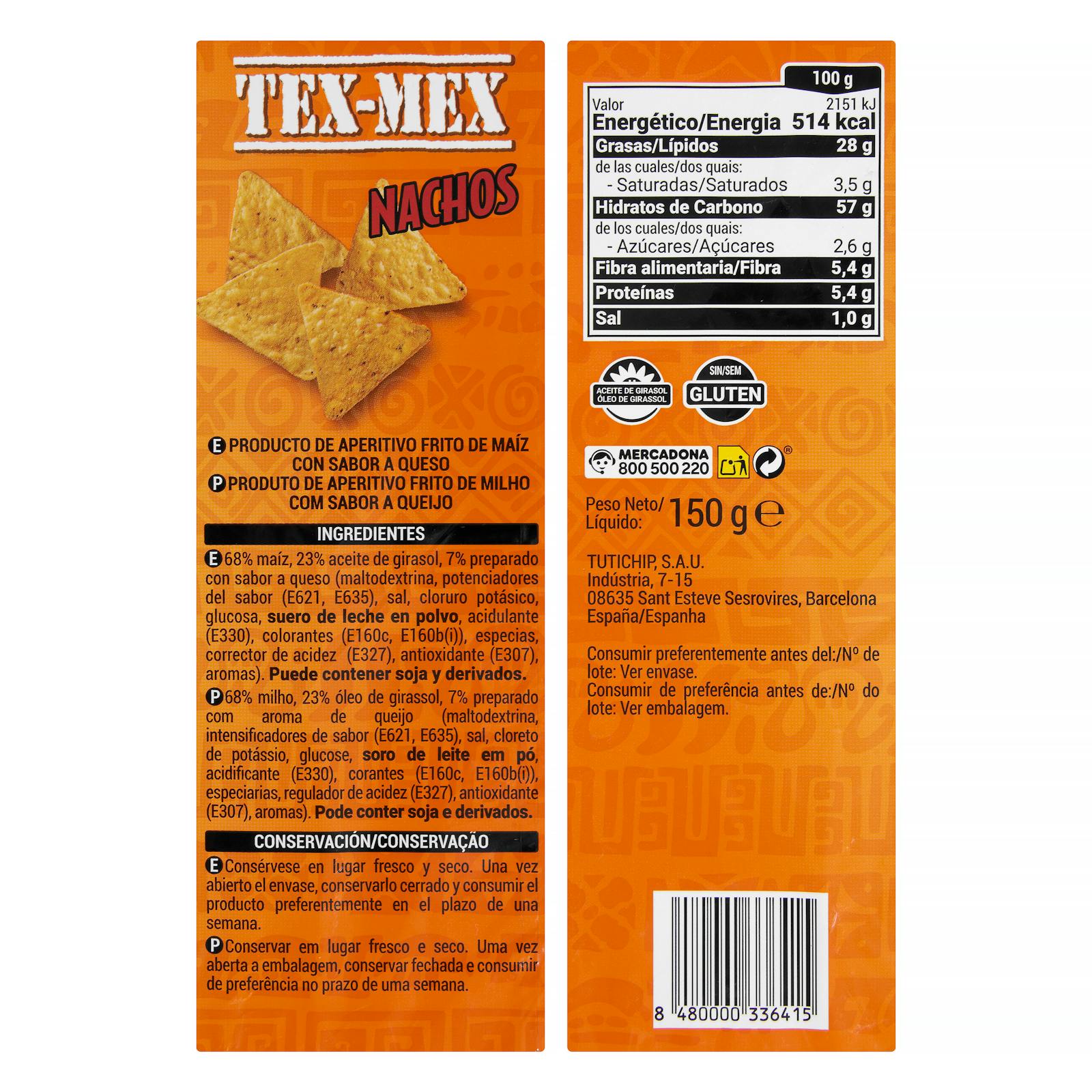 Nachos Tex-Mex au goût de fromage Hacendado