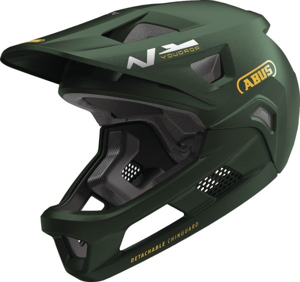 Abus YouDrop FF Junior Fullface Hjelm, Moss Green