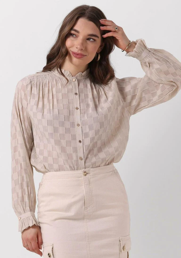 NUKUS zand nukus blouse jenna blouse check