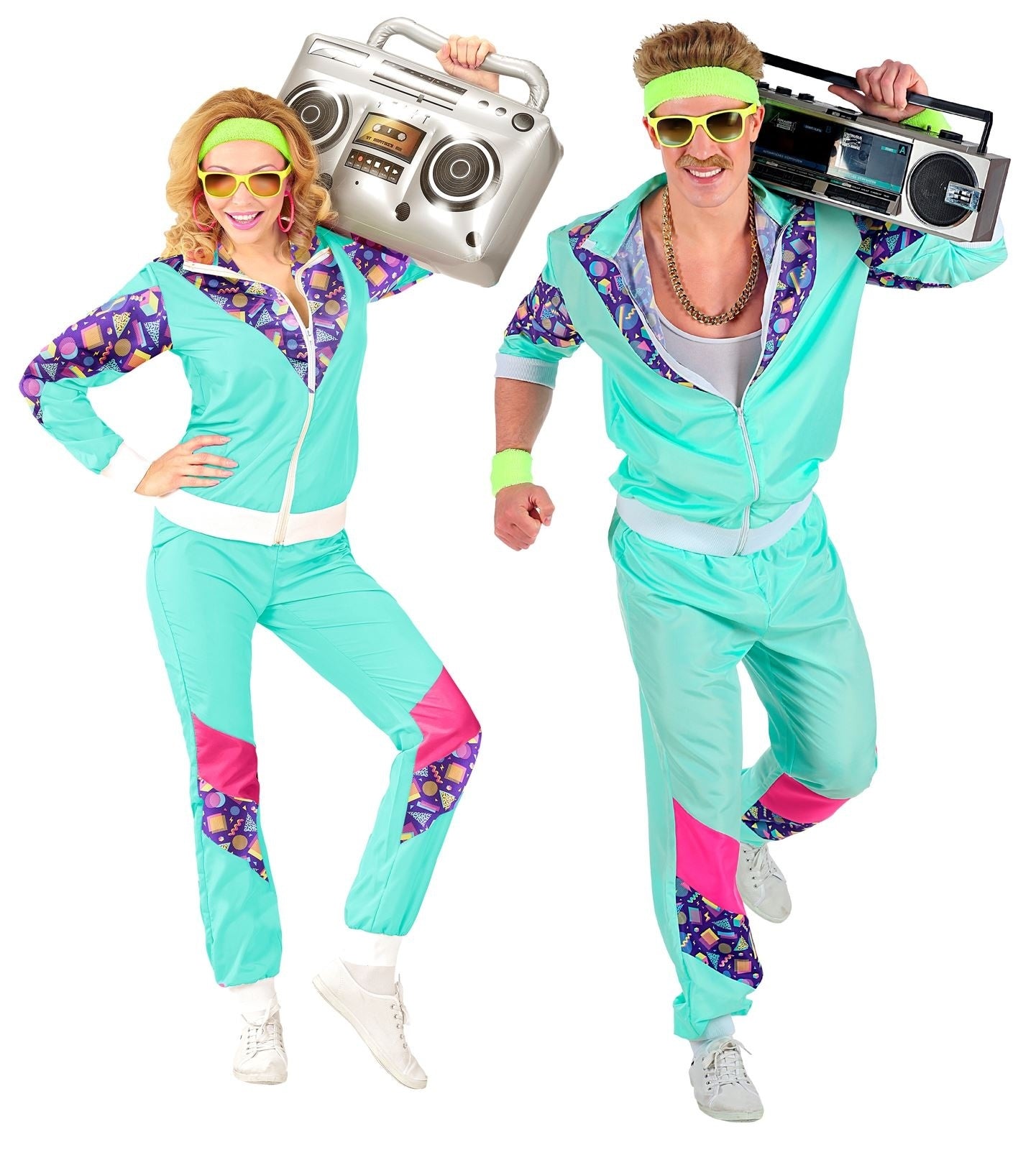 Neon 80S Trainingspak Fout Lichtblauw