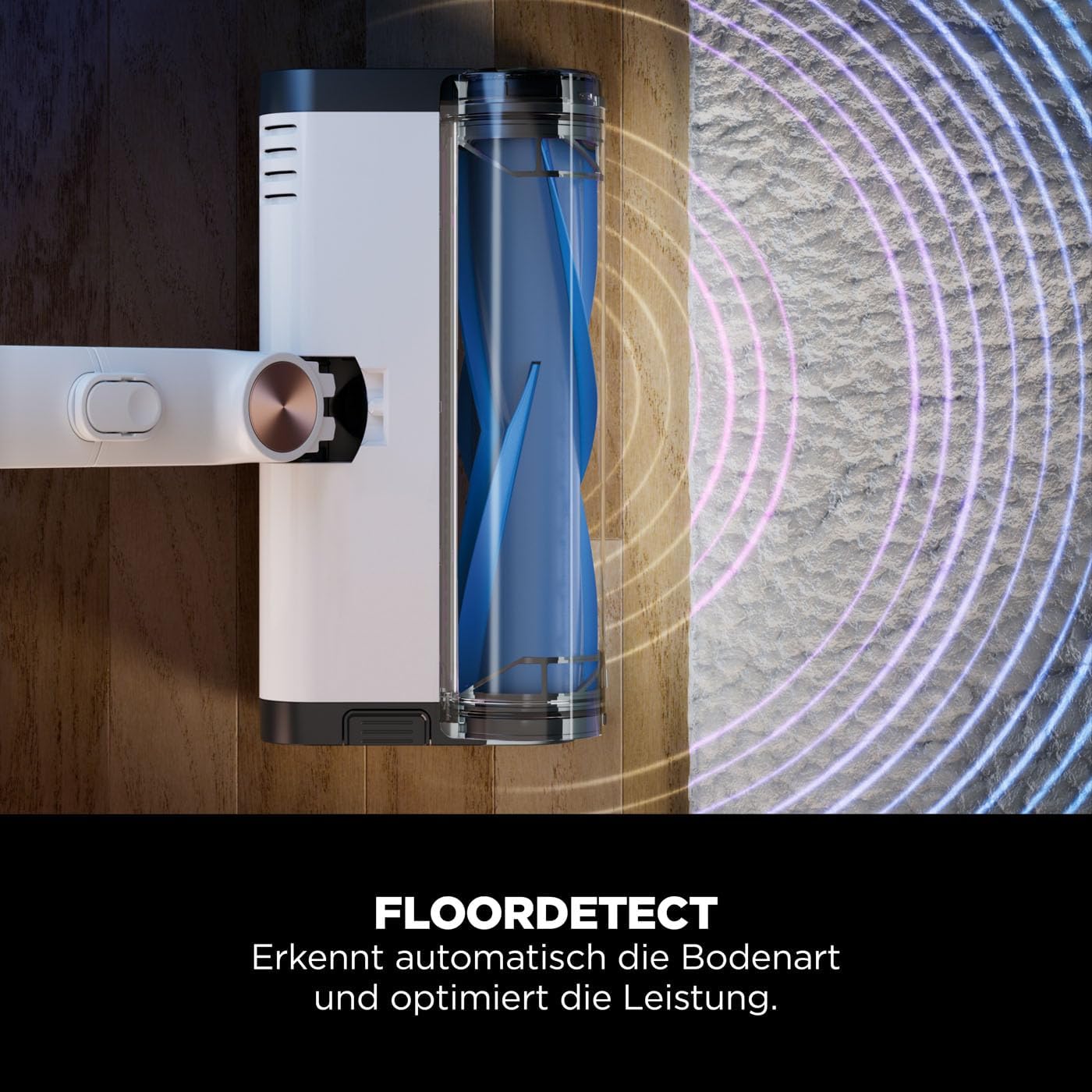 Shark kabelloser Akku-Staubsauger m. FloorDetect, Anti-Hair-Wrap, PowerFins, 40 Min Laufzeit, LED-Display, Staubsauger kabellos & Handstaubsauger-Modus m. Fugendüse, Weiß und Marineblau BU1120EU