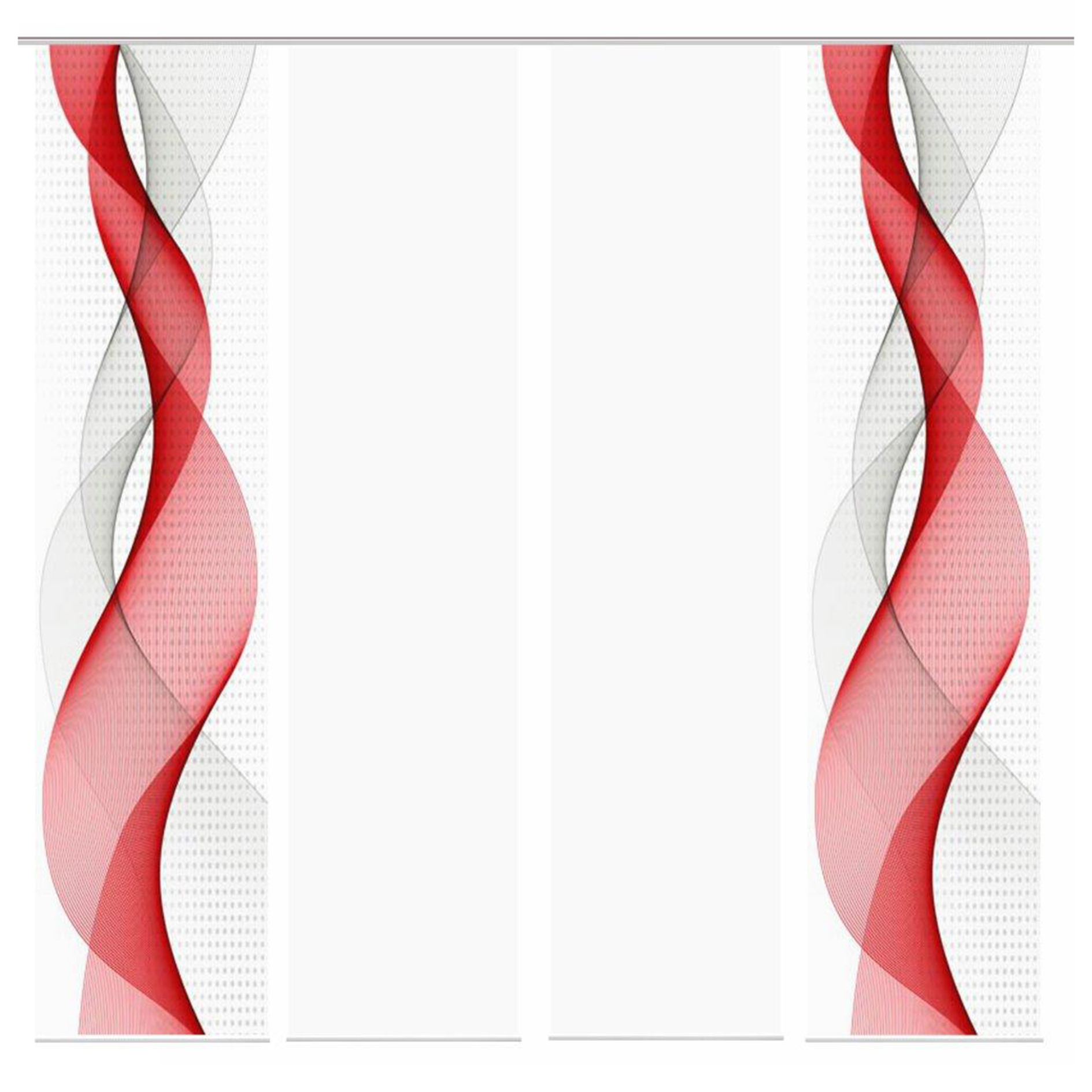4-teiliges Schiebevorhang-Set OPALIA - rot - je 60x245 cm
