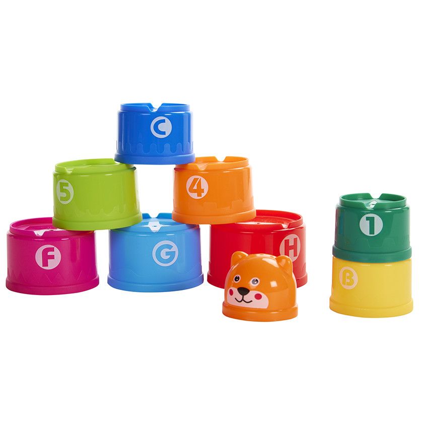 Lot de 9 tasses à empiler - Ecru