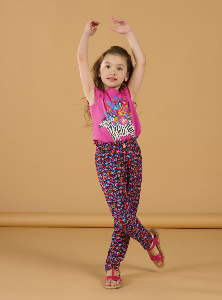 Pantalon multicolore en popeline