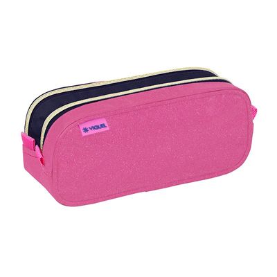 Trousse Wildflowers - 2 compartiments - bleu - Viquel
