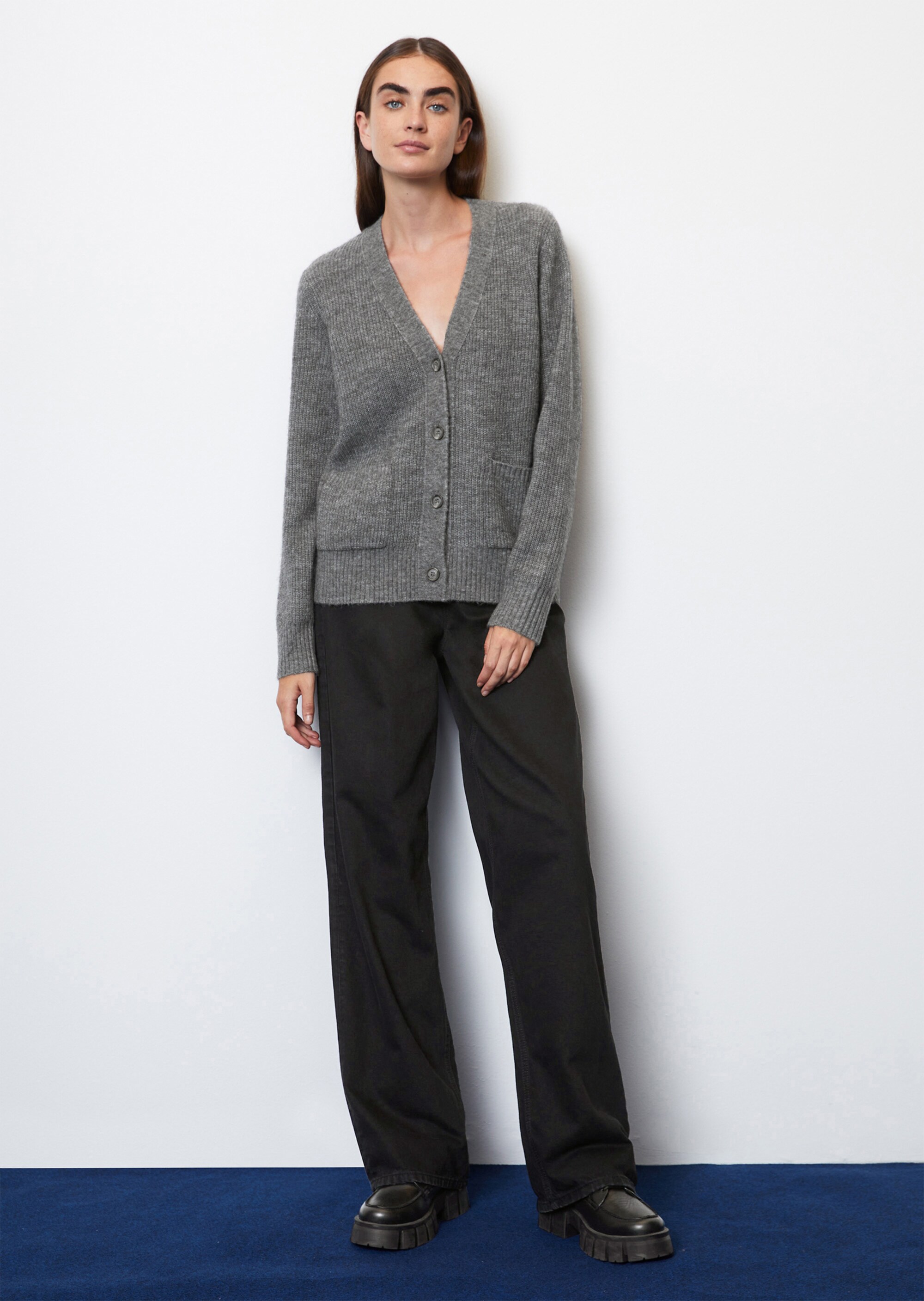 V-Neck-Cardigan loosemit Baby-Alpakawolle