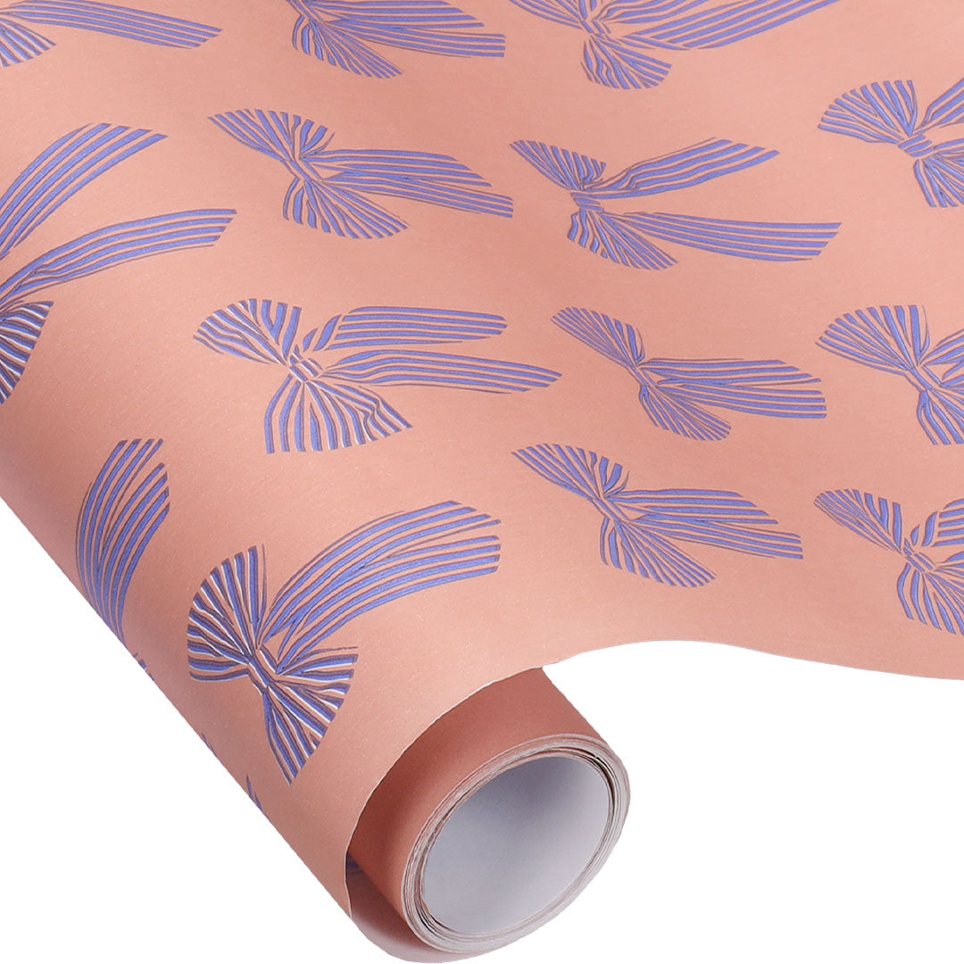 ole inpakpapier big bow - litchi - cornflower - 3 m