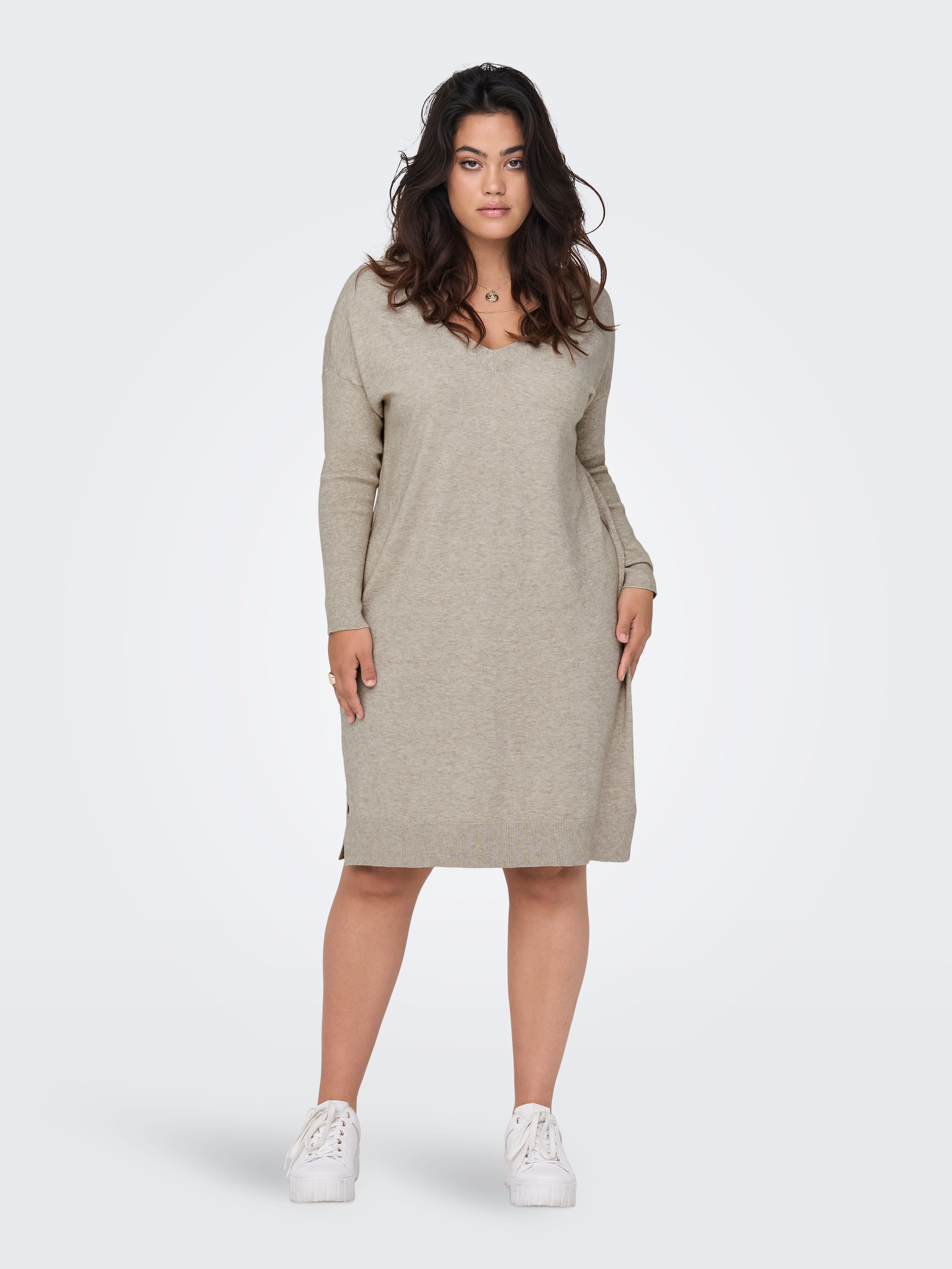 CARIBI Langes Kleid Mocha Meringue