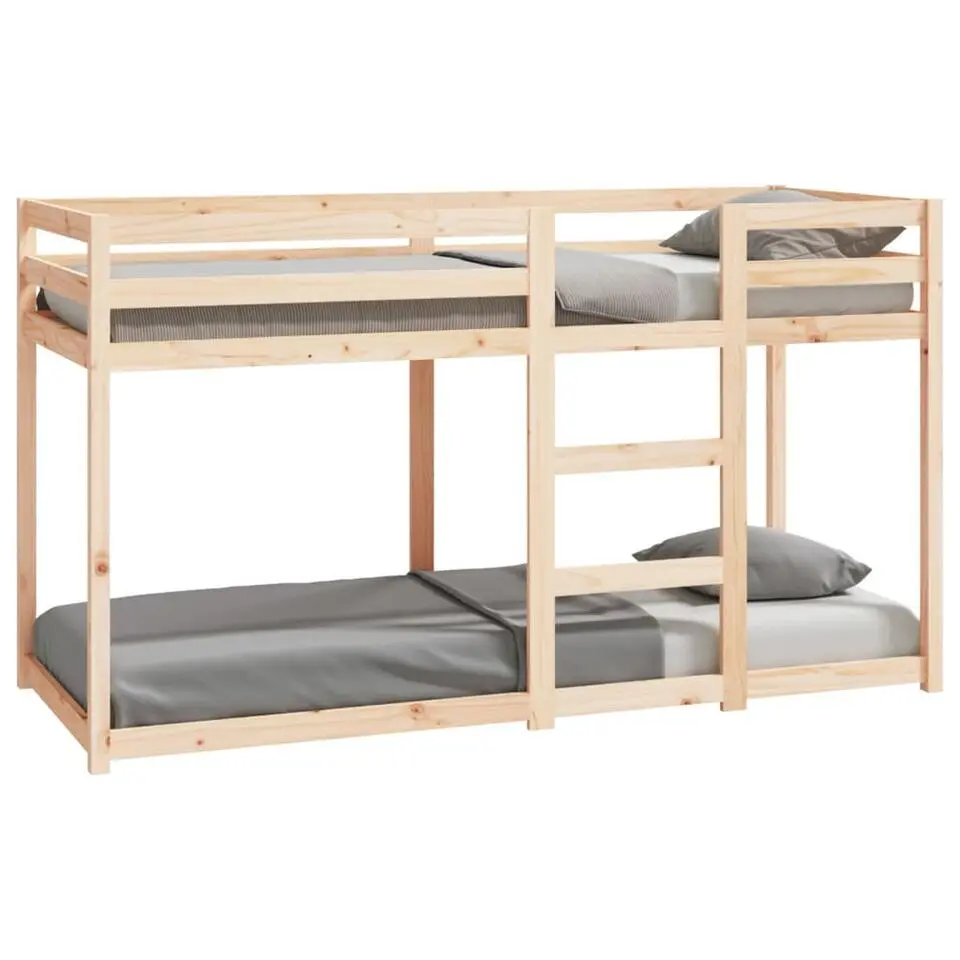 vidaXL - Stapelbed met zijladder - Naturel - Massief grenenhout - 75x190 cm