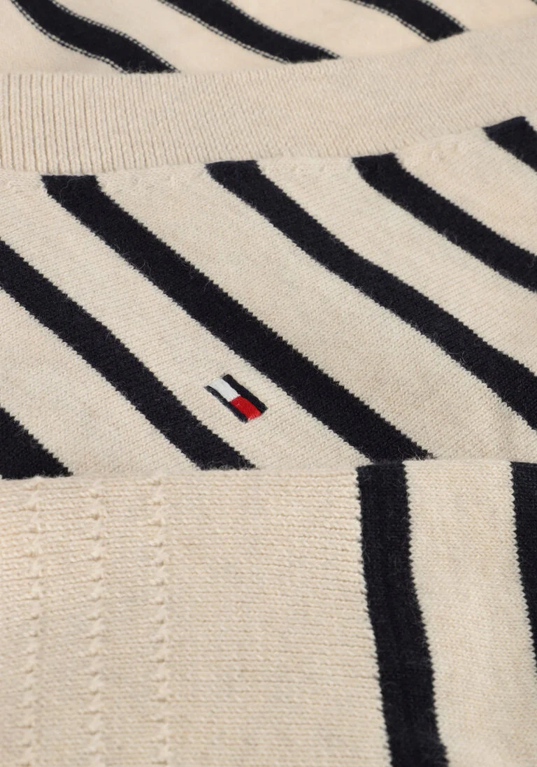TOMMY HILFIGER beige tommy hilfiger trui co jersey stitch v-nk sweater