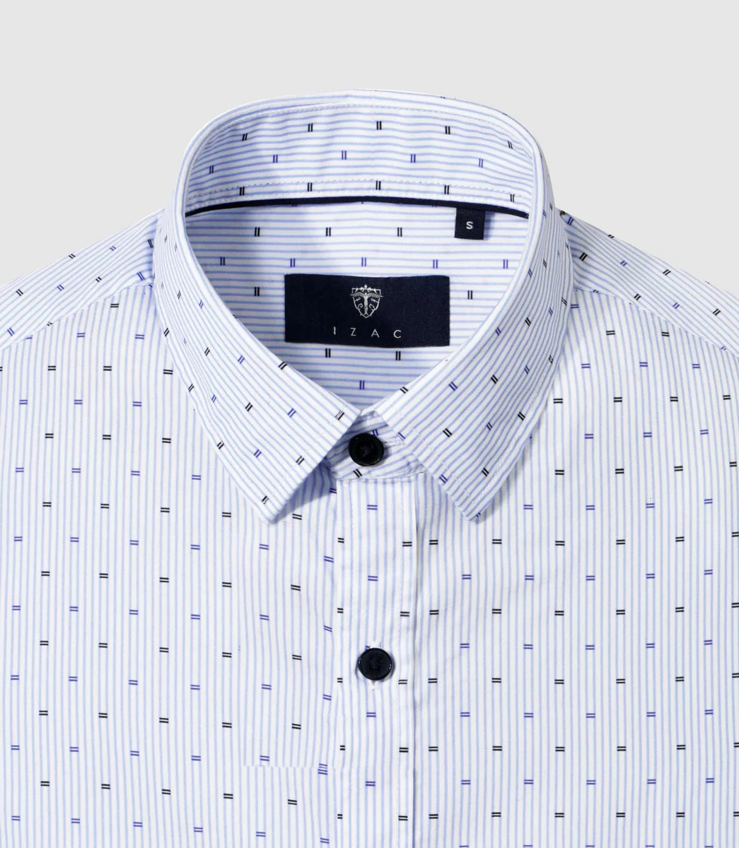 Chemise casual imprimée bleue