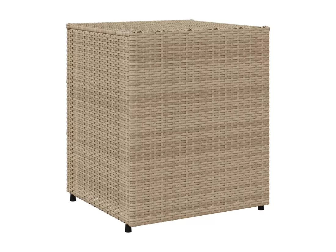 Armoire de rangement de jardin beige 55x59x69 cm résine tressée