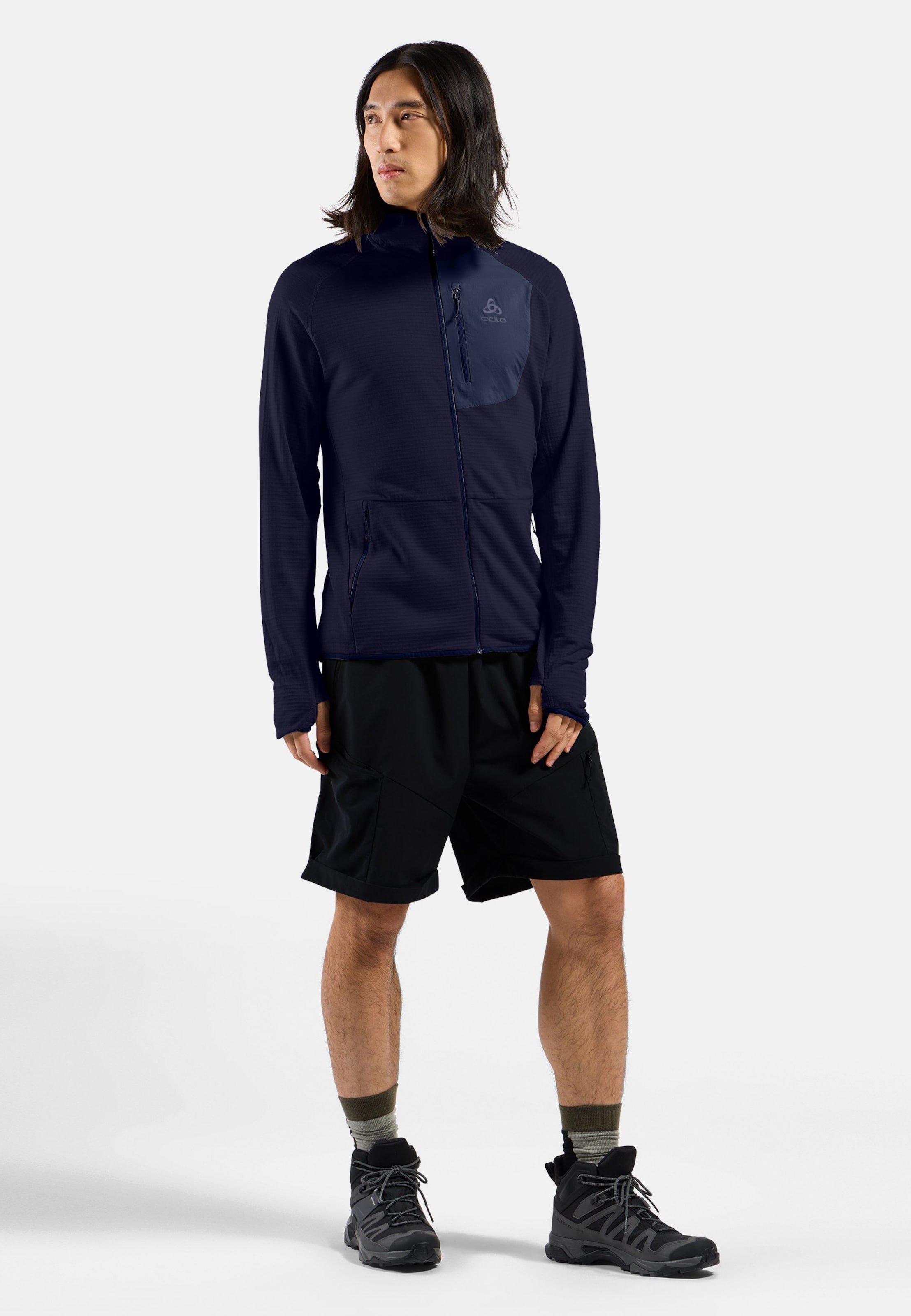 Ascent Mid Layer mit Kapuze und Reissverschluss in eclipse