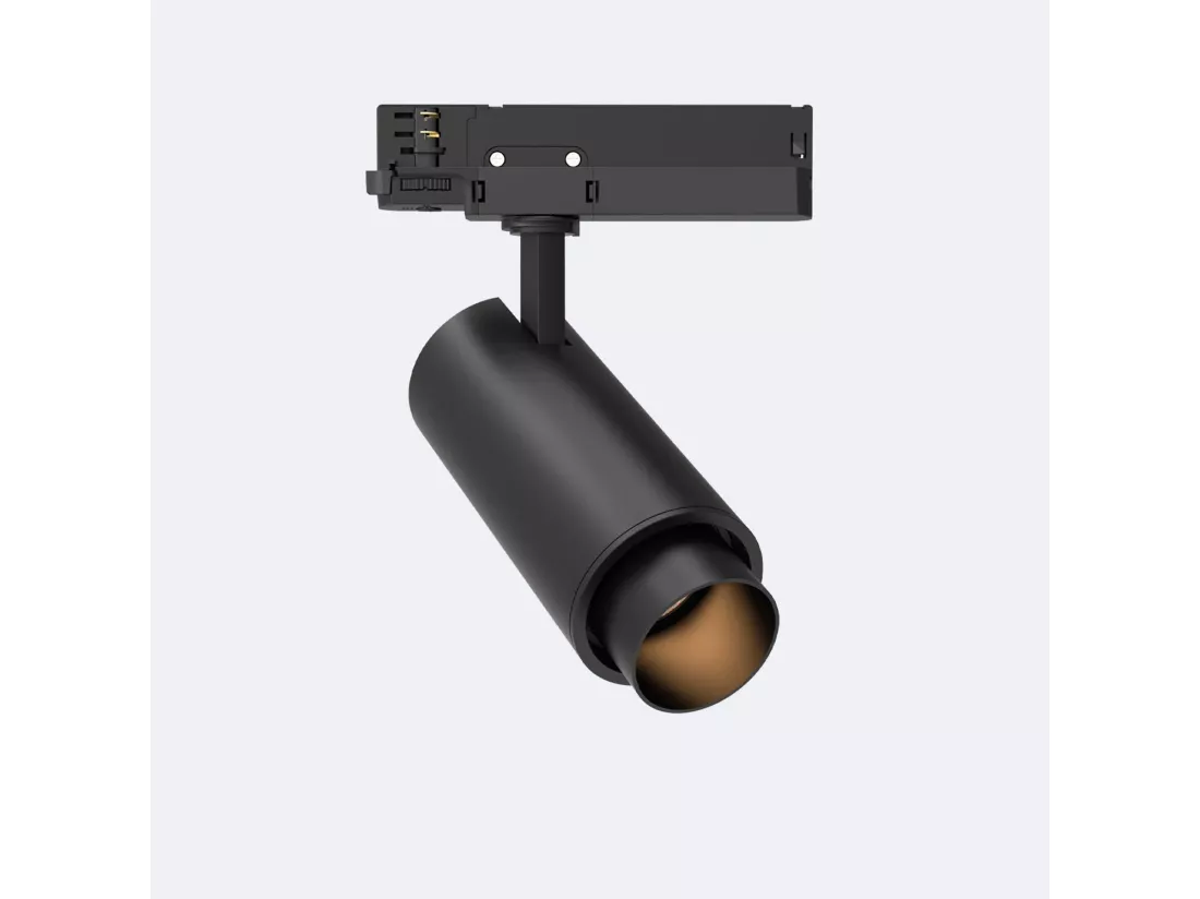 Spot LED Fasano Cylindre 30W pour Rail Triphasé Dimmable DALI Noir 2700K Blanc chaud