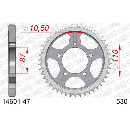 Kit chaine AFAM 530 Type Acier