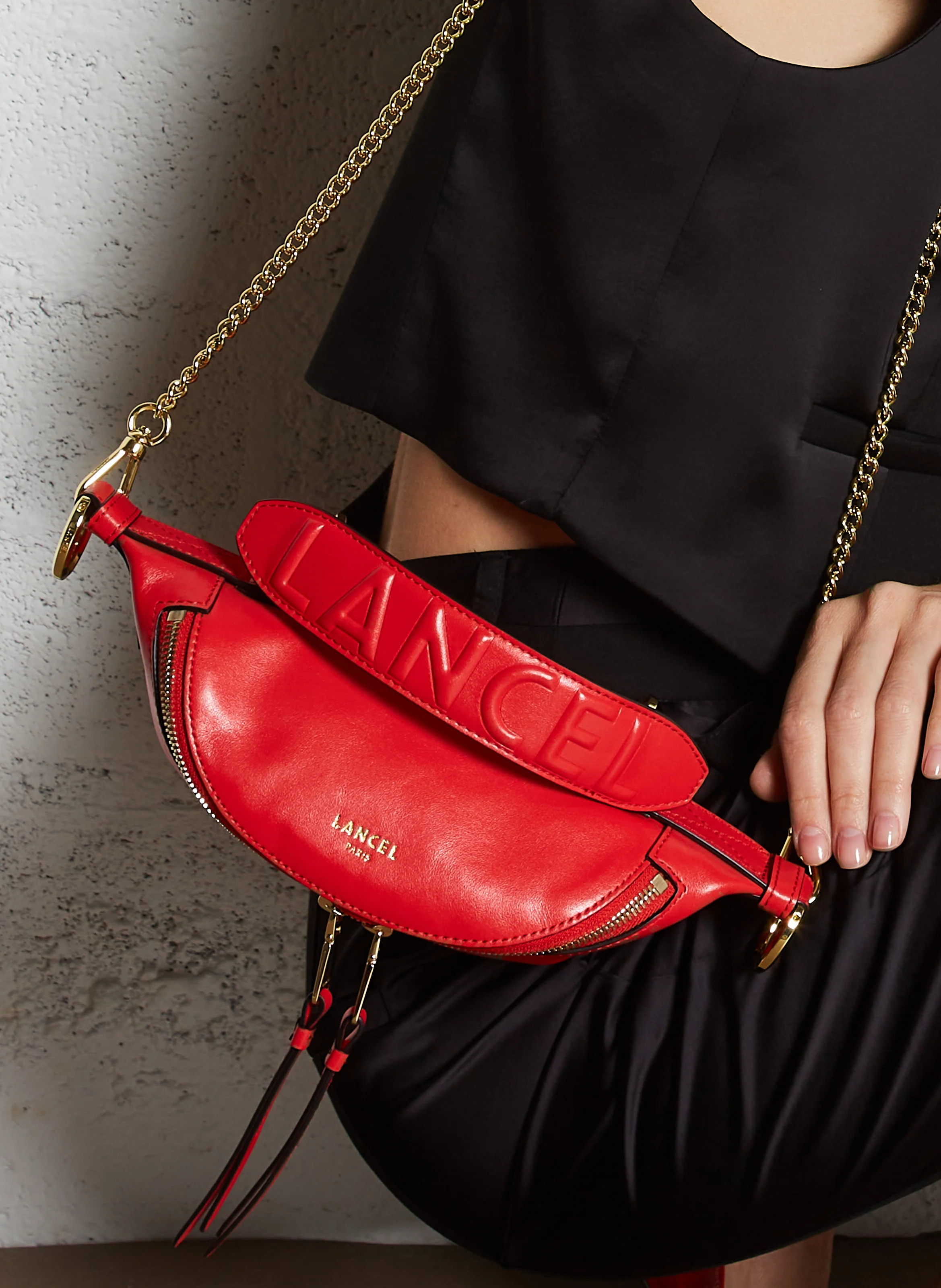 ORIGAMI MINI - Sac bandoulière en cuir| Rouge