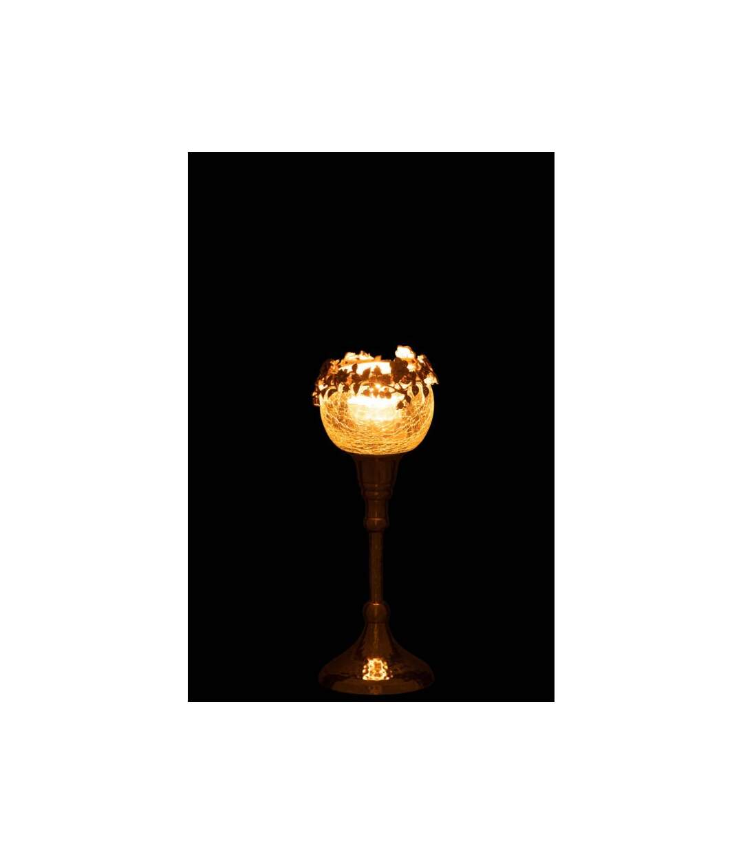 Paris Prix - Photophore Sur Pied Design volve 23cm Or