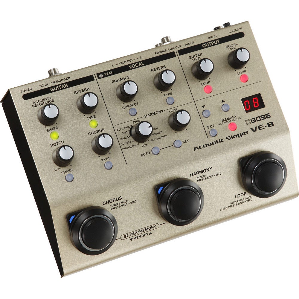 Boss VE-8 Acoustic Singer effectpedaal voor zingende gitarist