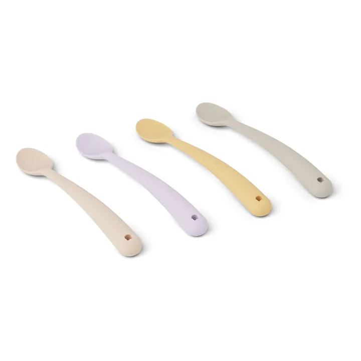 Liewood Cuillères Siv en silicone - Set de 4 | Jaune pâle