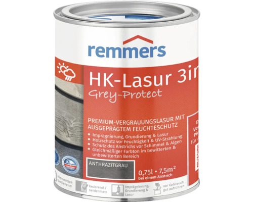 Remmers HK-Lasur grijs protect antracietgrijs 750 ml