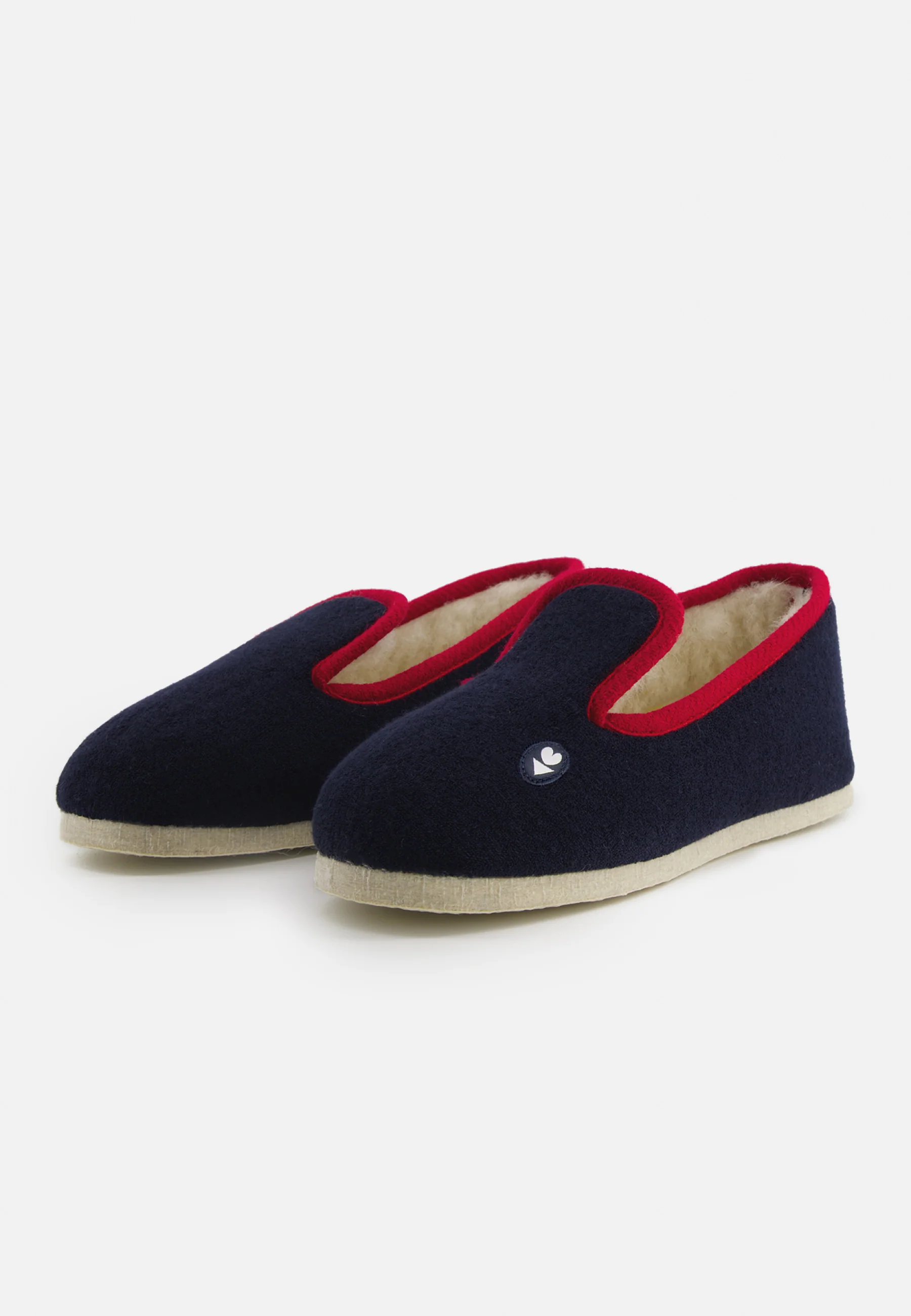 Chaussons d'intérieur en laine-Pantoufles Bouclette Marine
