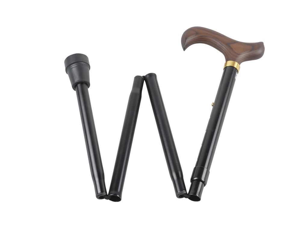 GASTROCK Faltstock<br>1 Stück, 85-95cm, 4fach Alu schwarz Derby