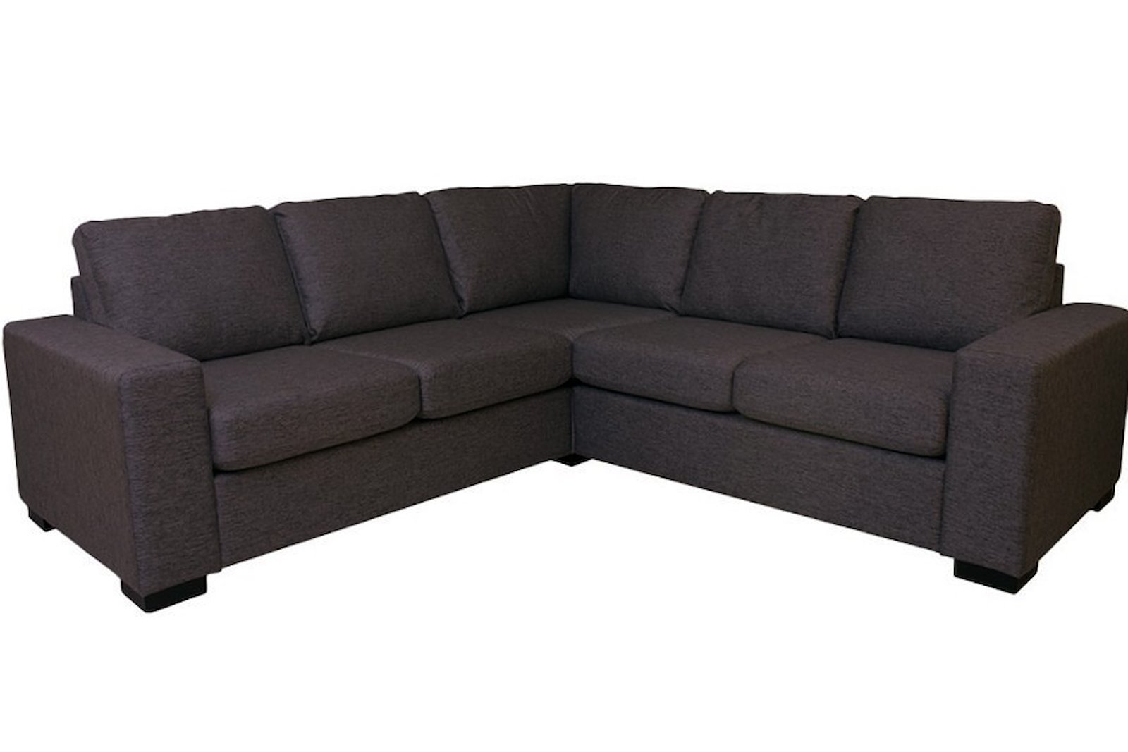 Max hjørnesofa 22 hjørne i tekstil Hyge 97 grey med sorte ben