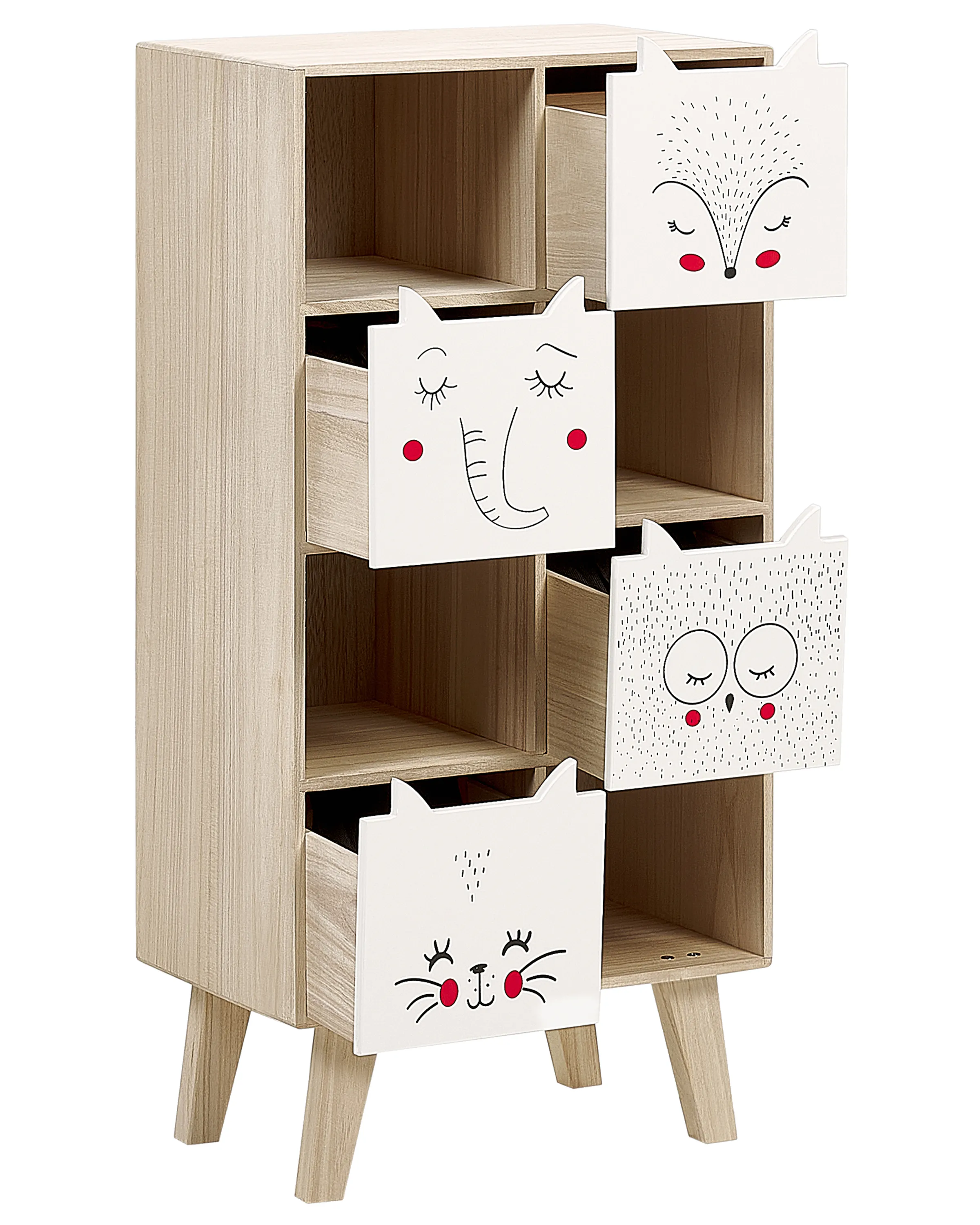 Boekenkast met 4 planken RUPERT 79 cm Lichtbruin
