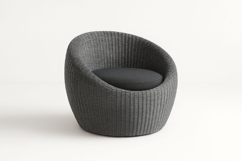 Gartenstuhl Polyrattan Kreisform Anthrazit