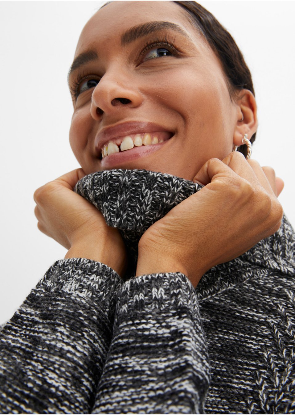 Pull poncho, manches longues