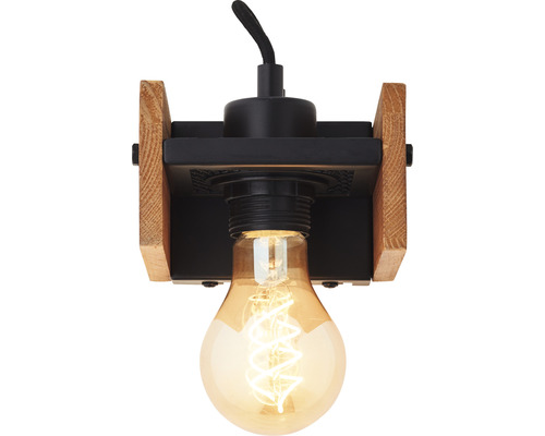 Calandra 1-lichts wandlamp, licht hout/zwart