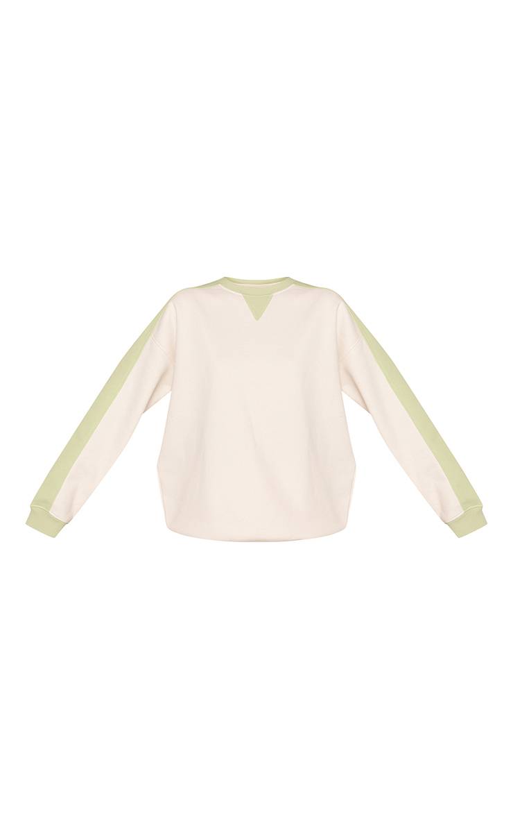 Crème Sweat-shirt Oversize À Empiècements Contrastés