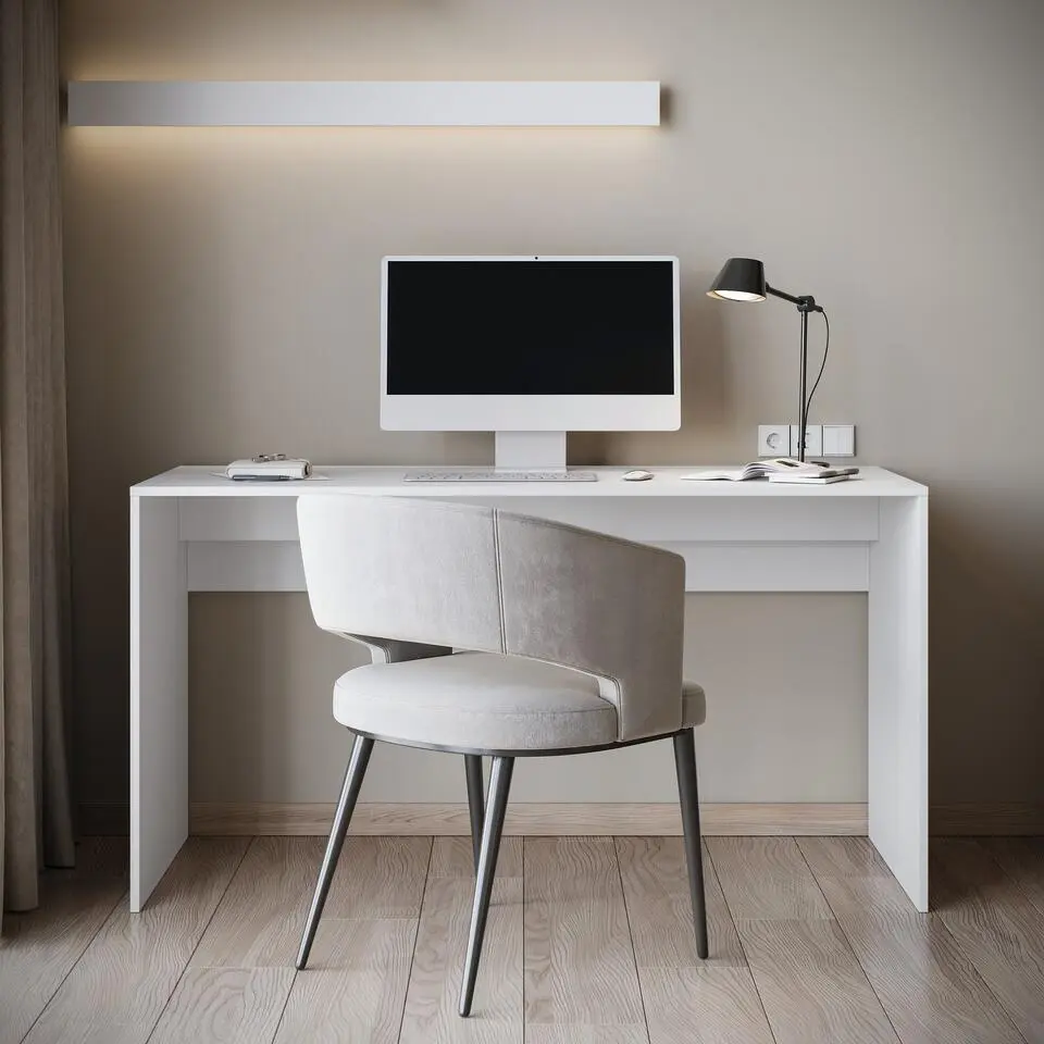 Meubella - Bureau Nyon - Wit - 140 cm