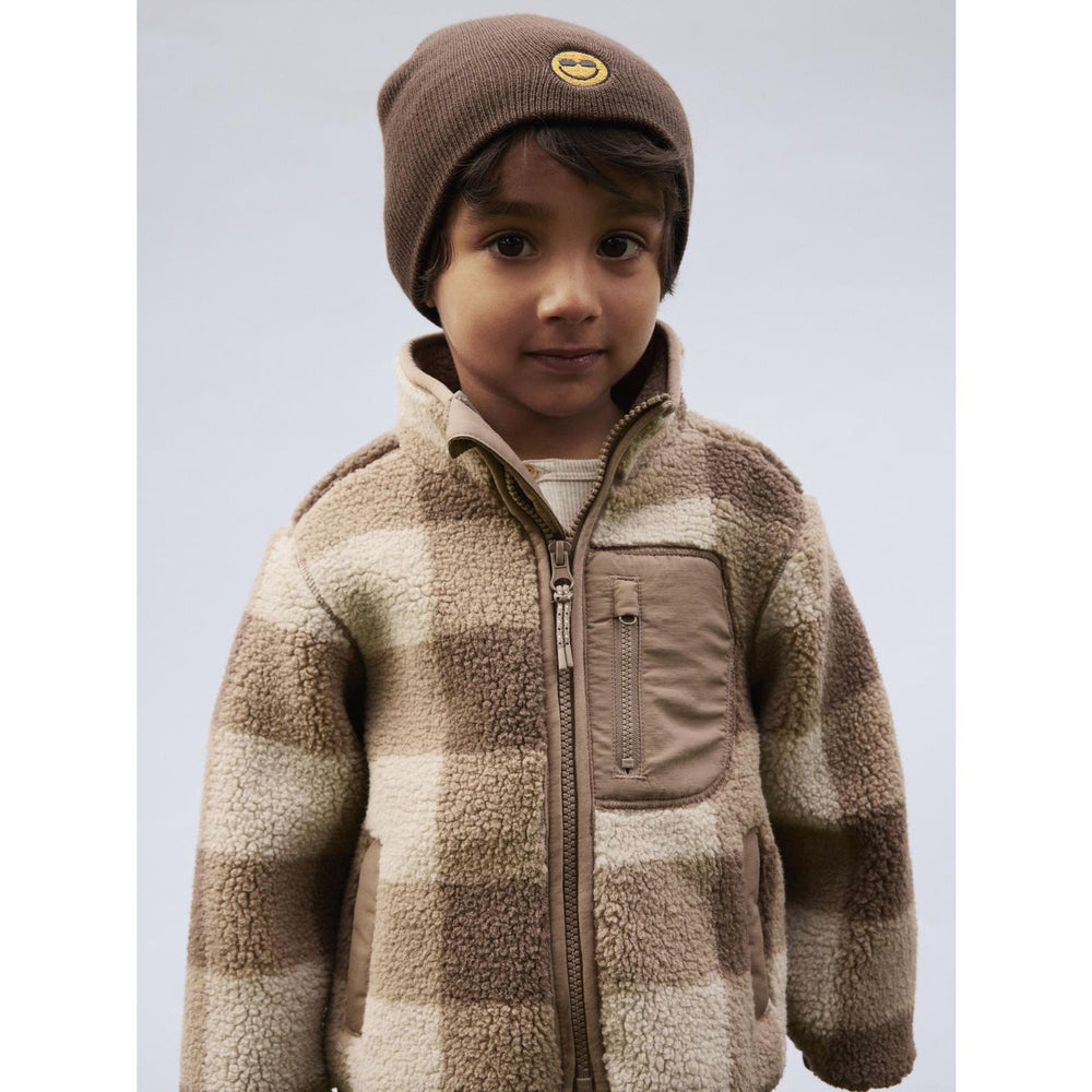 Køb Name It Fossil Nmmmonico Sherpa Jakke Check