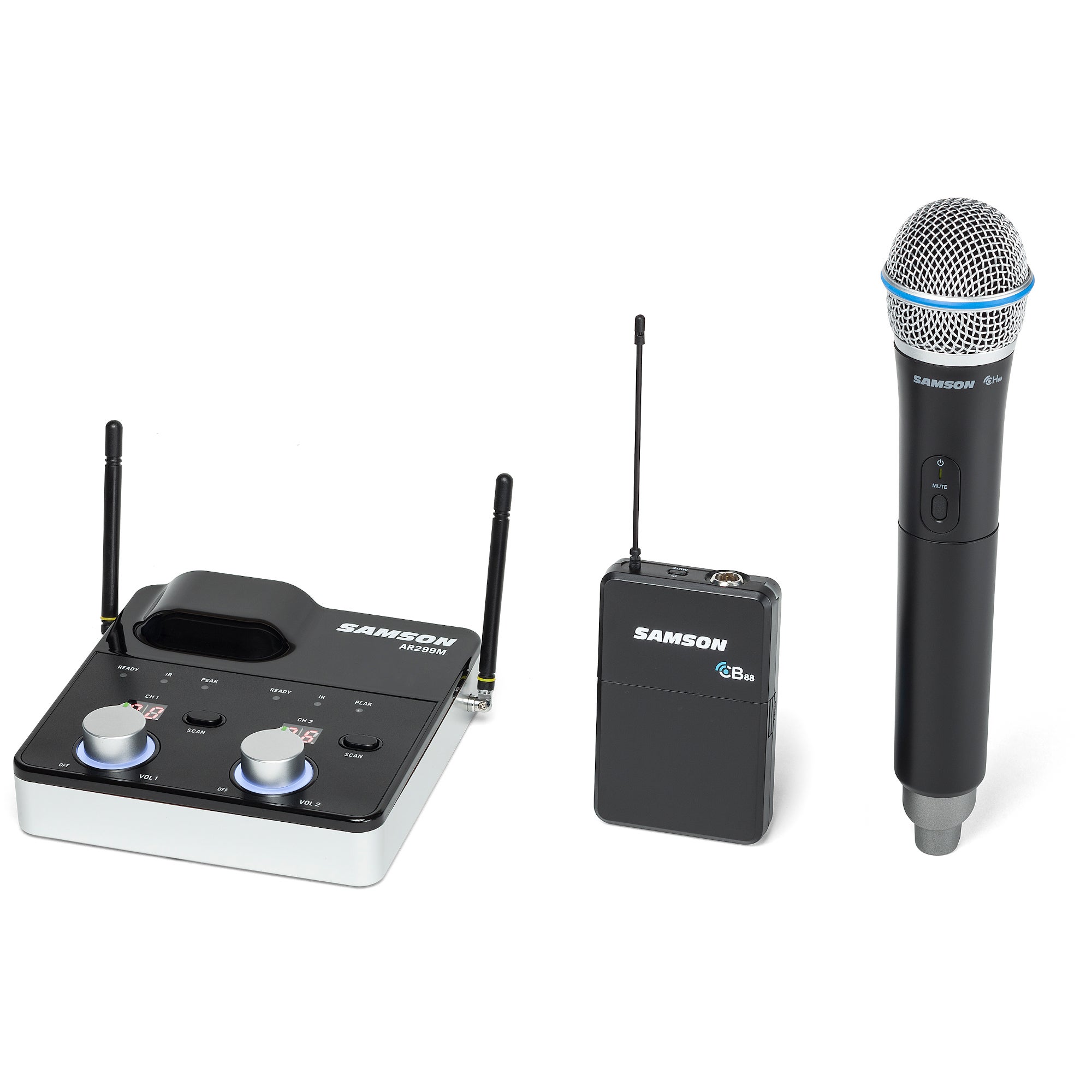 Samson Concert 288m All-In-One tweekanaals draadloos microfoonsysteem (D 542 - 566 MHz)
