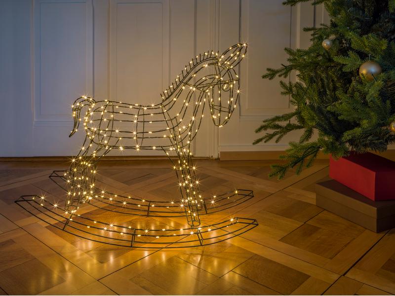 STT LED-Figur Pferd, 65 cm, Schwarz LED Weihnachtsdekoration