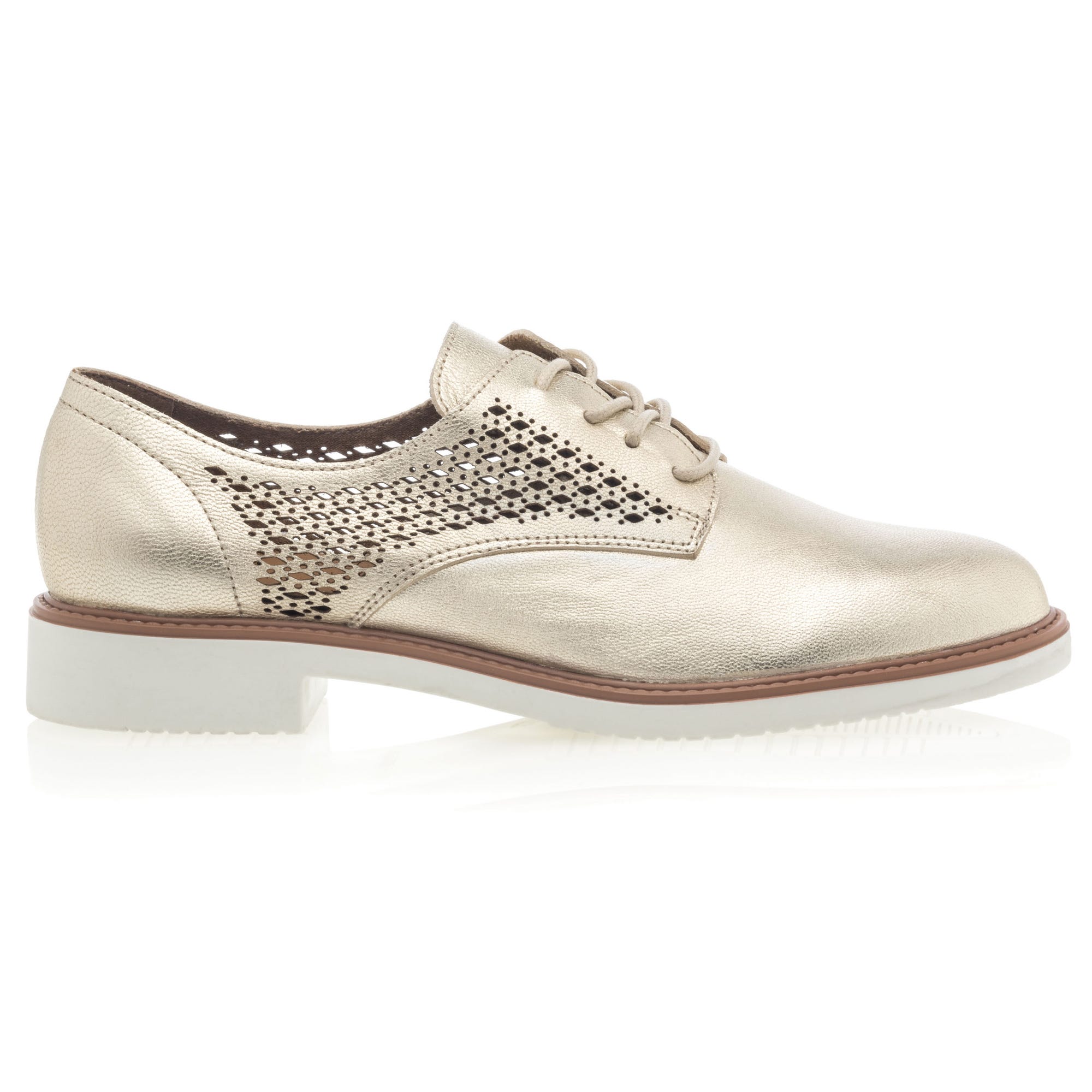 Derbies Femme en cuir or