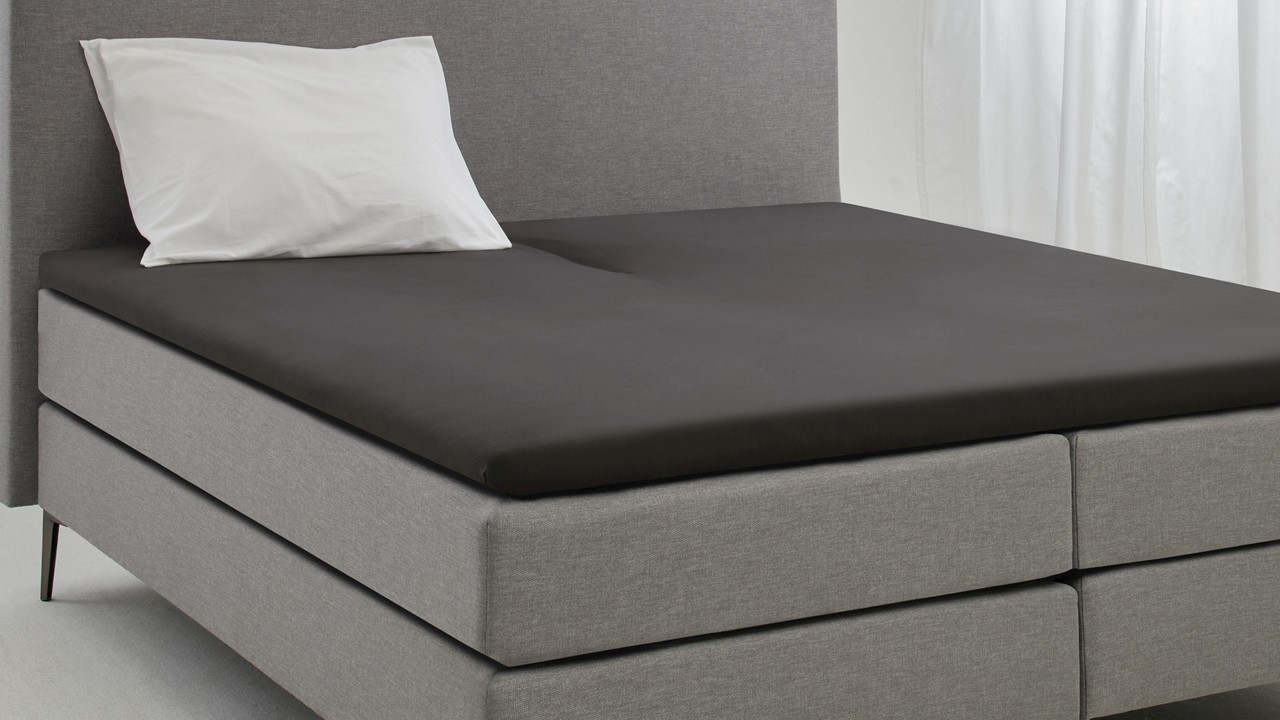 Hoeslaken Beter Bed Select Jersey splittopper donkergrijs