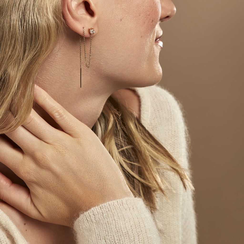 Bijoux D'oreilles Jarvis Plaqué Or Jaune Oxyde De Zirconium