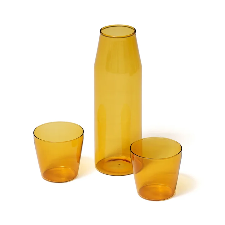 NINE - Milk Set Karaffe   Trinkglas (2er-Set), gelb