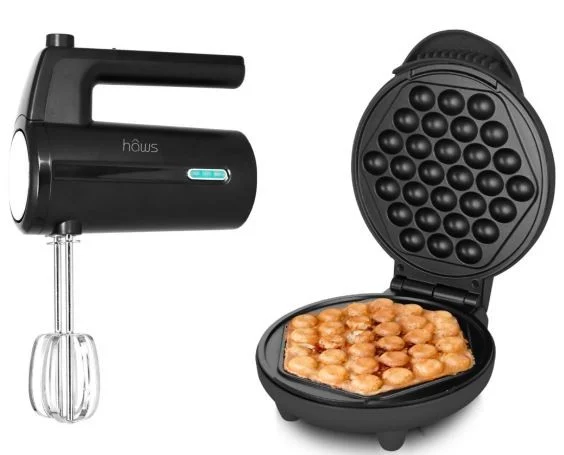 Hâws -Amager Bubble Waffle Maker, 1000W + Alrø Cordless Hand Mixer - Bundle