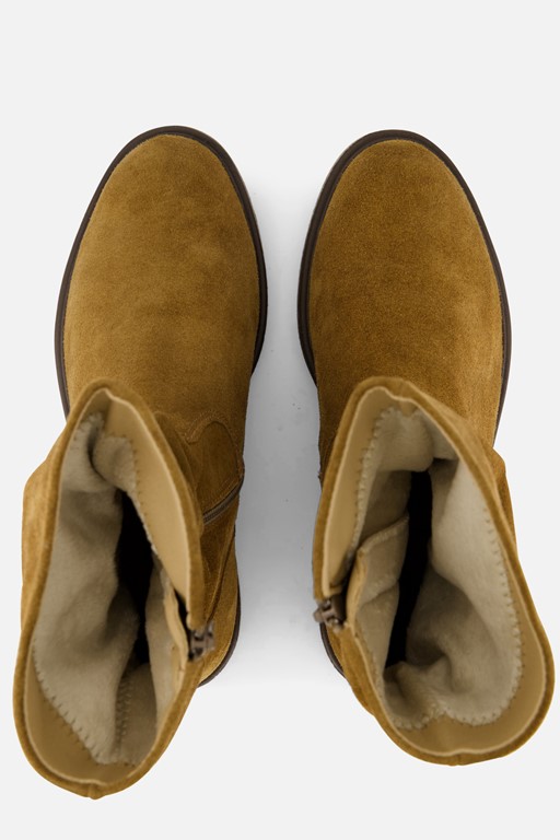 Feyn Giulia Plooi Enkellaarsjes taupe Suede