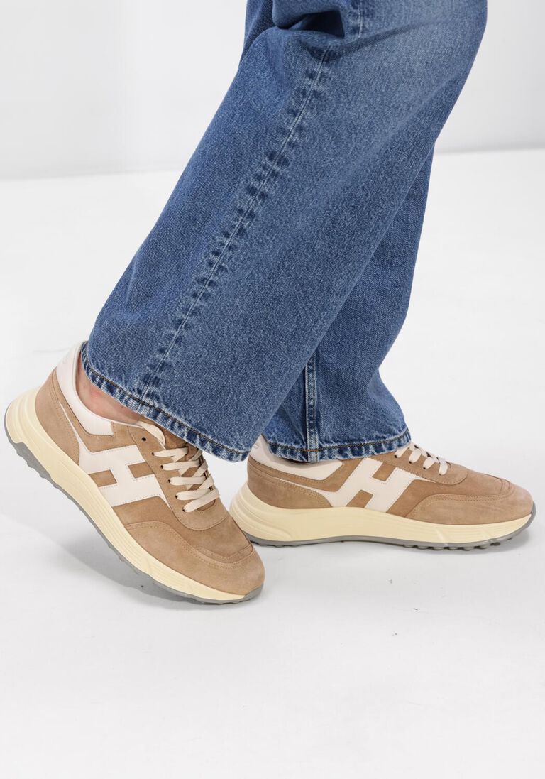 beige hogan lage sneakers hyperlight allacciato h
