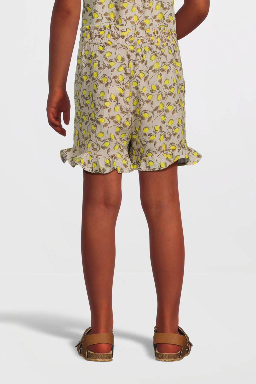 VERO MODA GIRL casual short VMNATALI met all over print geel/wit/bruin