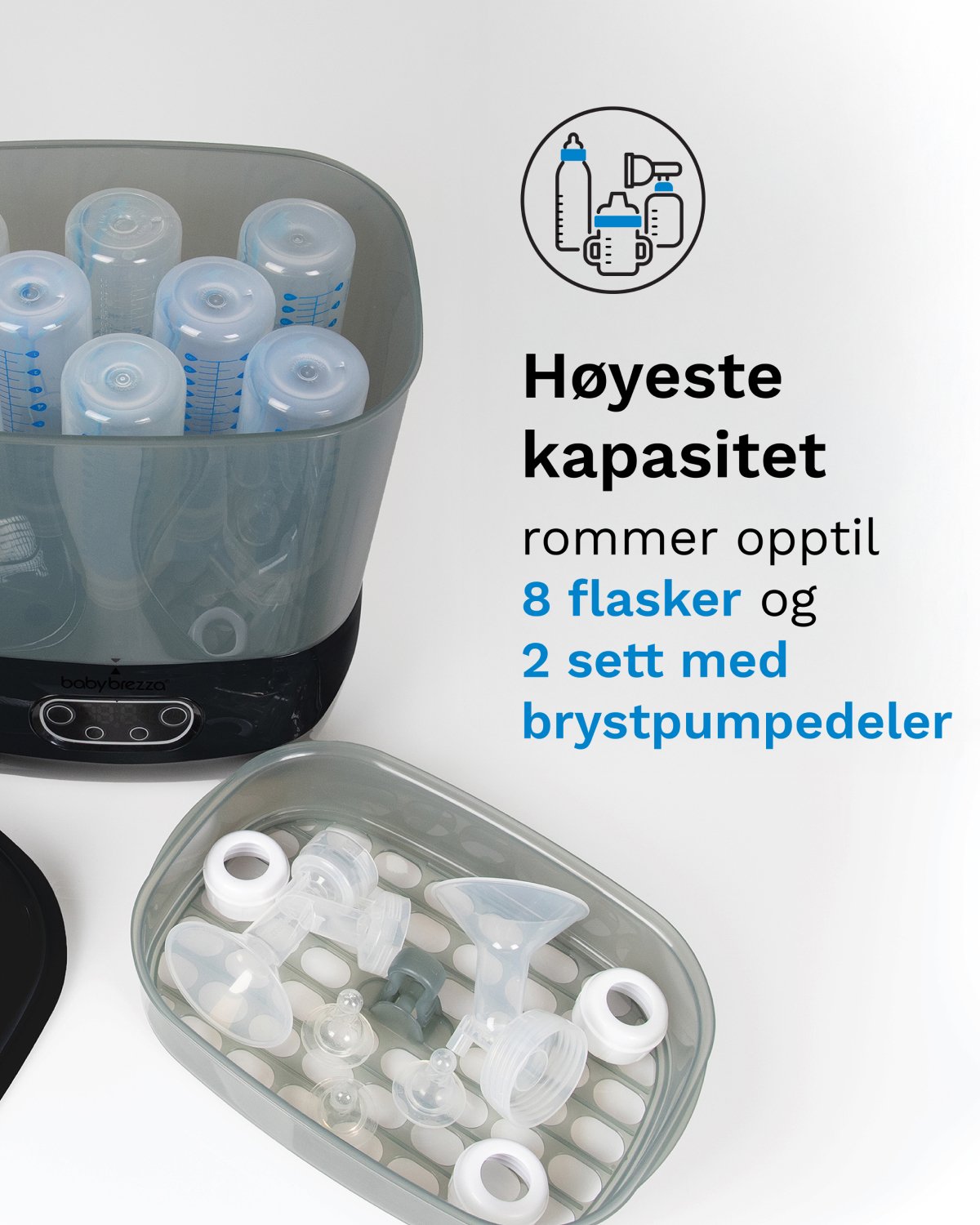 Baby Brezza Sterilizer Dryer Advanced | Sterilisator med Tørk – Stor