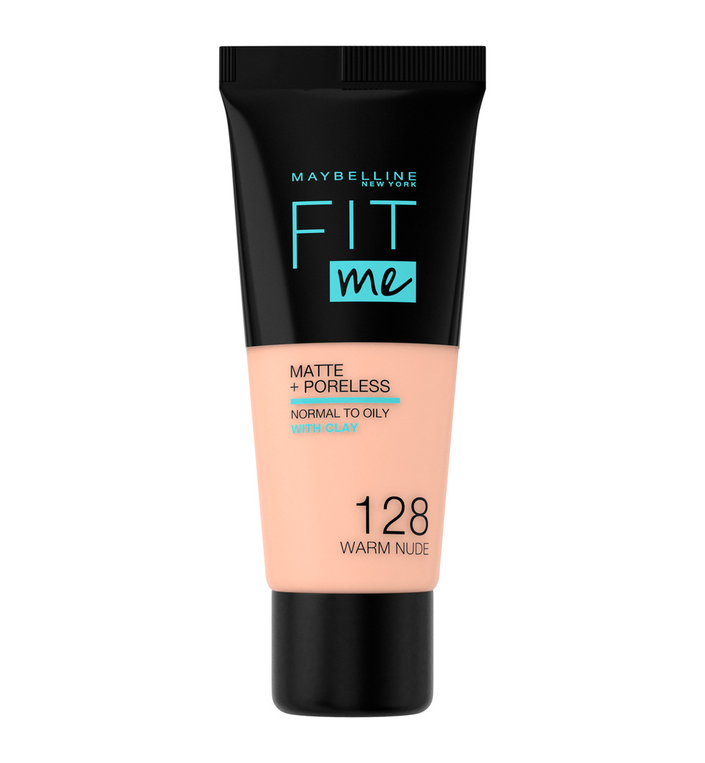 Maybelline New York Fit Me matte & poreless foundation 128 warm nude (1 stuk)