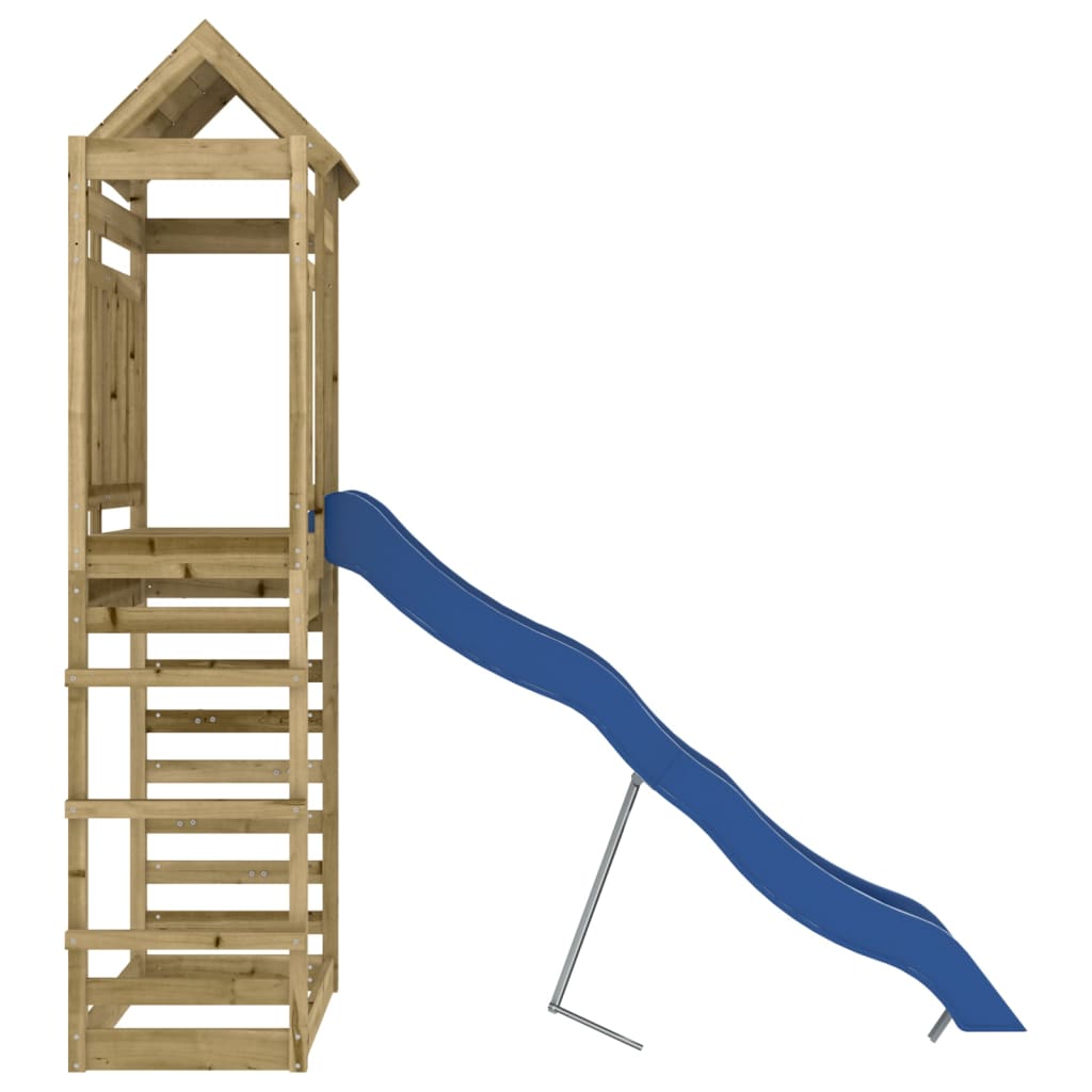 Aire de jeux d'extérieur balançoires toboggan portiques robuste jeux jardin 237 x 90 x 239 cm bois de pin imprégné