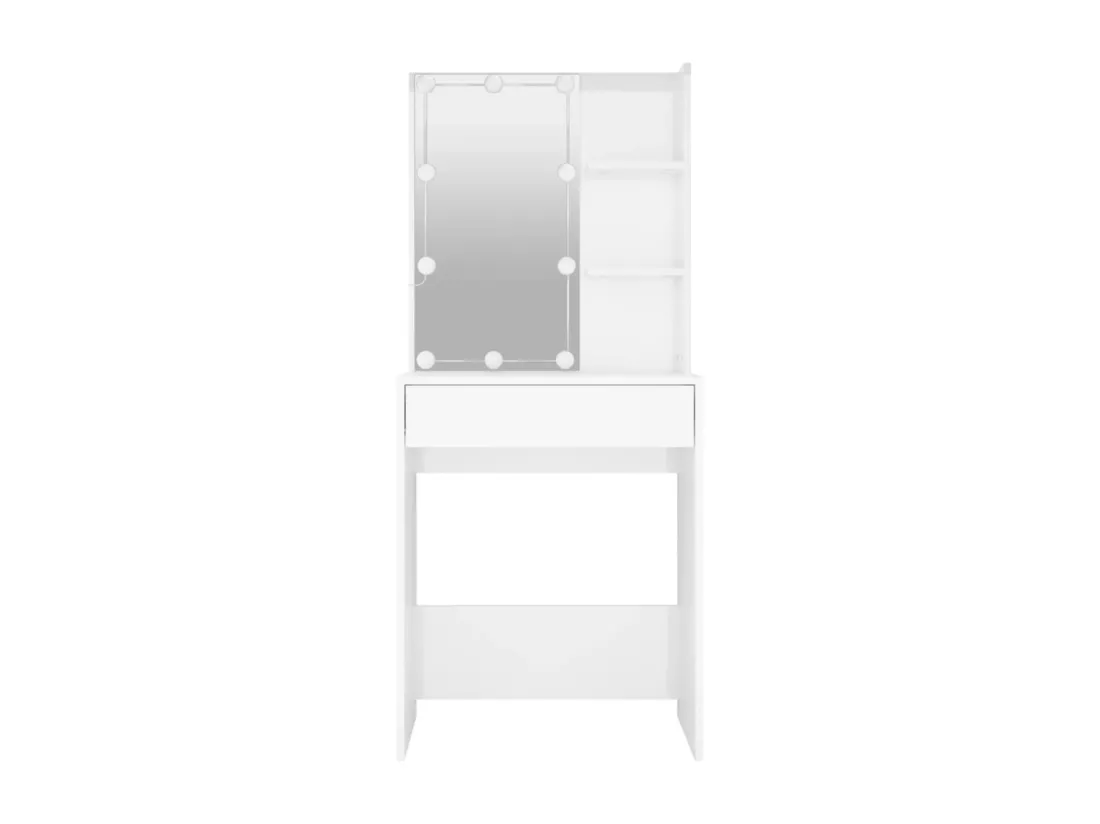 Coiffeuse avec LED Blanc brillant 60x40x140 cm