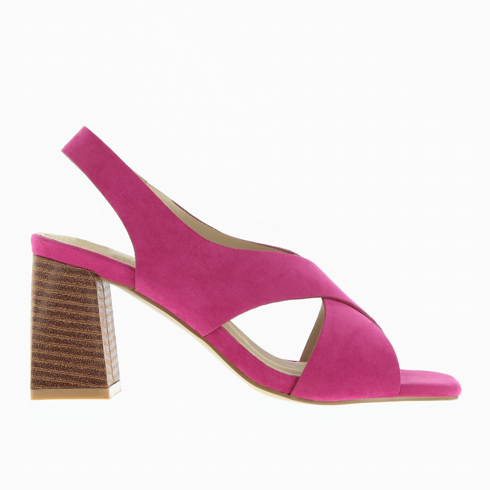 Sandales à talon, Compensées-Sandales Dakota fuchsia à brides croisées et talon haut